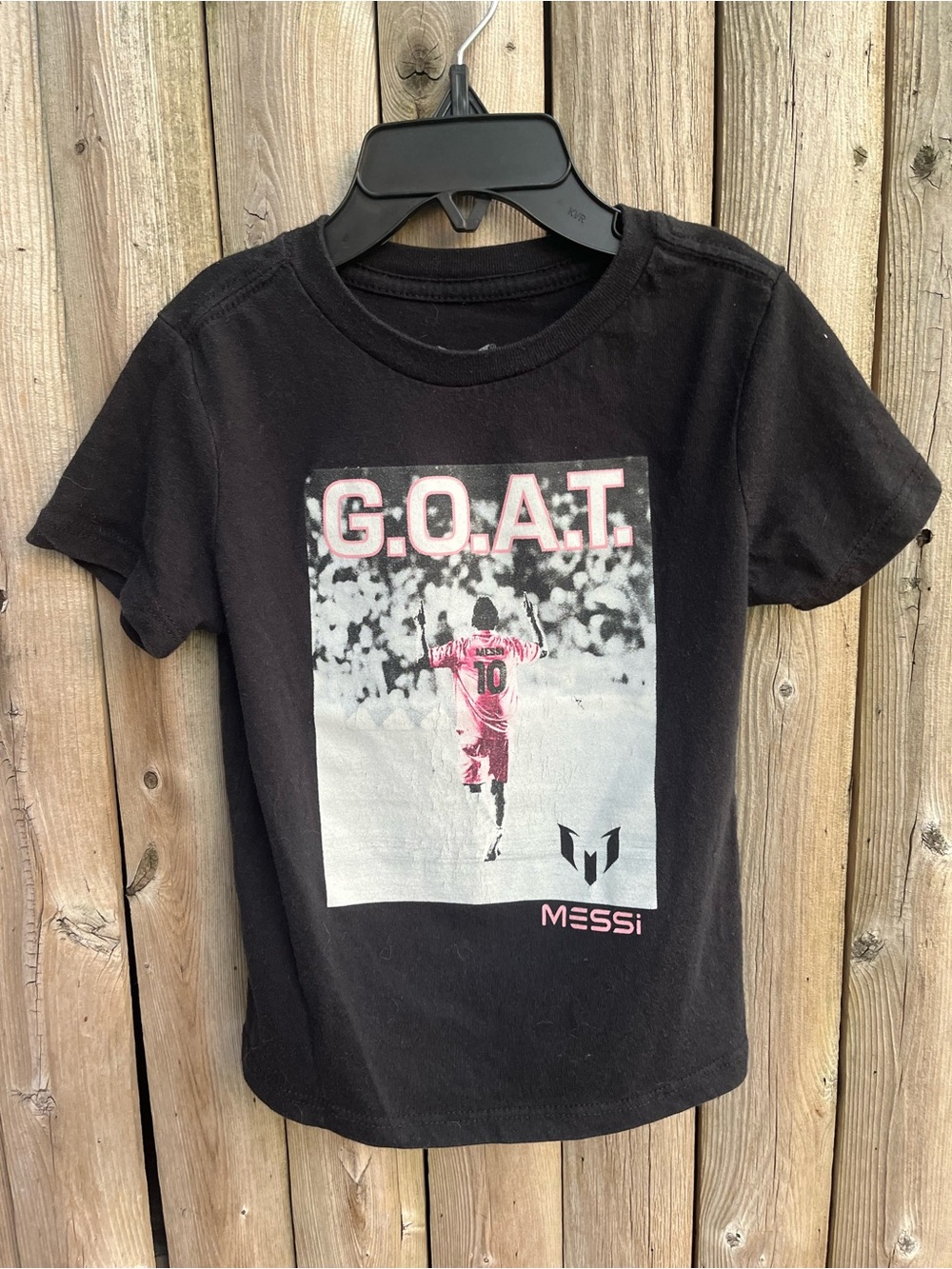 Kids' Black G.O.A.T. MESSI T-Shirt